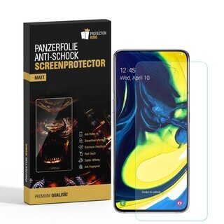 2x Panzerfolie fr Samsung Galaxy A80 ANTI-SCHOCK Displayschutzfolie Folie MATT