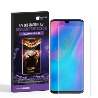 1x UV-Liquid 9H Panzerglas für Huawei P30 Pro 3D KLAR echtes Tempered Panzerhartglas Schutzglas Displayschutz Panzerfolie Schutzfolie Screen Protector