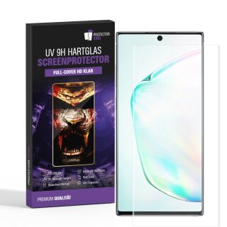 1x UV-Liquid 9H Panzerglas für Samsung Galaxy Note 10 Plus 3D KLAR echtes Tempered Panzerhartglas Schutzglas Displayschutz Panzerfolie Schutzfolie Screen Protector
