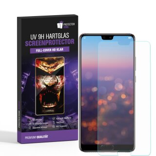 2x UV-Liquid 9H Panzerglas für Huawei P20 Pro 3D KLAR echtes Tempered Panzerhartglas Schutzglas Displayschutz Panzerfolie Schutzfolie Screen Protector