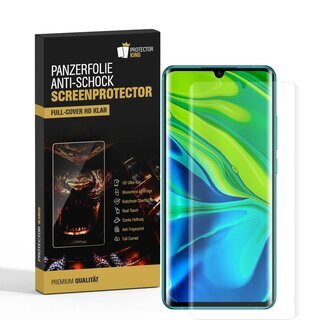 2x Panzerfolie fr Xiaomi Mi Note 10 Pro FULL COVER Displayschutzfolie HD KLAR