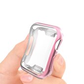 Schutzhülle für Apple Watch 4/ 5/ 6/ 2020/ 2023/ SE 44 mm Case Cover Bumper Displayschutz Hülle Tasche Pink