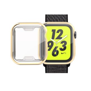 Schutzhülle für Apple Watch 4/ 5/ 6/ 2020/ 2023/ SE 44 mm Case Cover Bumper Displayschutz Hülle Tasche Gold