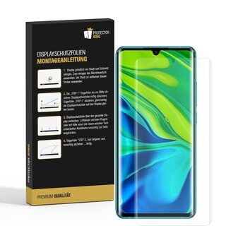 2x Displayfolie fr Xiaomi Mi Note 10 Pro FULL COVER Displayschutzfolie MATT