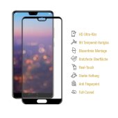 4x 9H Panzerglas für Huawei P20 FULL COVER Displayschutz Schutzglas Hartglas Schutzfolie Panzerfolie KLAR Tempered echtes Displayglas Glasfolie Displayfolie Folie Transparent