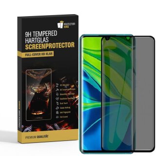 2x Blickschutz 9H Panzerglas für Xiaomi Mi Note 10 Pro FULL CURVED ANTI-SPY PRIVACY Displayschutz Schutzglas Panzerfolie Schutzfolie echtes Tempered Glass Screen-Protector