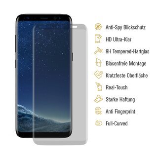 2x 9H Hartglas fr Samsung Galaxy S9 Plus FULL CURVED Privacy ANTI-SPY Panzerfolie Displayschutz HD Schutzfolie Schutzglas Panzerglas Blickschutz