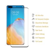 4x 9H Panzerglas für Huawei P40 Pro FULL CURVED Displayschutz Schutzglas Panzerfolie Schutzfolie Displayglas Hartglas echtes Tempered Sicherheitsglas Glasfolie