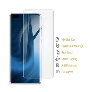 4x Displayfolie fr Huawei P40 Pro FULL COVER Displayschutzfolie HD KLAR