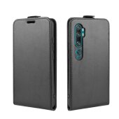 Flip Case Handyhülle für Xiaomi Mi Note 10 Vertikal Schutzhülle Tasche Cover Schwarz Bumper Smartphone Kartensteckplatz-Kreditkarte-Geldscheine EC-Karte Bank-Karte