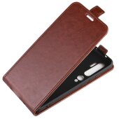 Flip Case Handyhülle für Xiaomi Mi Note 10 Vertikal Schutzhülle Tasche Cover Braun Bumper Smartphone Kartensteckplatz-Kreditkarte-Geldscheine EC-Karte Bank-Karte