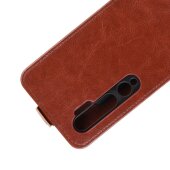 Flip Case Handyhülle für Xiaomi Mi Note 10 Vertikal Schutzhülle Tasche Cover Braun Bumper Smartphone Kartensteckplatz-Kreditkarte-Geldscheine EC-Karte Bank-Karte