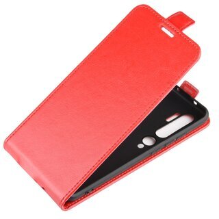 Flip Case Handyhlle fr Xiaomi Mi Note 10 Pro Vertikal Schutzhlle Tasche Cover Rot Bumper Smartphone Kartensteckplatz-Kreditkarte-Geldscheine EC-Karte Bank-Karte