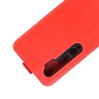 Flip Case Handyhlle fr Xiaomi Mi Note 10 Pro Vertikal Schutzhlle Tasche Cover Rot Bumper Smartphone Kartensteckplatz-Kreditkarte-Geldscheine EC-Karte Bank-Karte