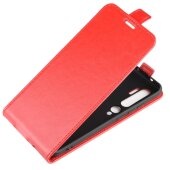 Flip Case Handyhülle für Xiaomi Mi Note 10 Pro Vertikal Schutzhülle Tasche Cover Rot Bumper Smartphone Kartensteckplatz-Kreditkarte-Geldscheine EC-Karte Bank-Karte