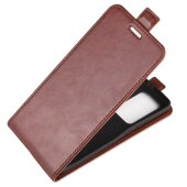 Flip Case Handyhülle für Huawei P40 Vertikal Schutzhülle Tasche Cover Braun Bumper Smartphone Kartensteckplatz-Kreditkarte-Geldscheine EC-Karte Bank-Karte
