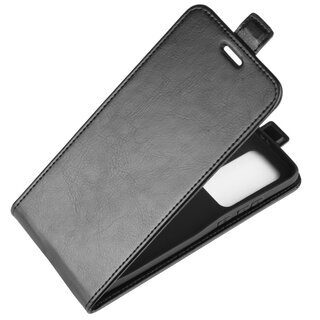 Flip Case Handyhlle fr Huawei P40 Vertikal Schutzhlle Tasche Cover Schwarz Bumper Smartphone Kartensteckplatz-Kreditkarte-Geldscheine EC-Karte Bank-Karte