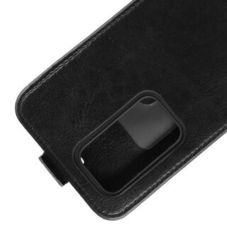 Flip Case Handyhlle fr Huawei P40 Vertikal Schutzhlle Tasche Cover Schwarz Bumper Smartphone Kartensteckplatz-Kreditkarte-Geldscheine EC-Karte Bank-Karte