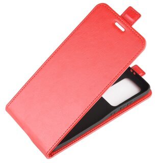 Flip Case Handyhlle fr Huawei P40 Vertikal Schutzhlle Tasche Cover Rot Bumper Smartphone Kartensteckplatz-Kreditkarte-Geldscheine EC-Karte Bank-Karte