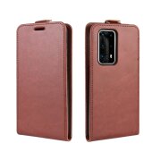Flip Case Handyhülle für Huawei P40 Pro Vertikal Schutzhülle Tasche Cover Braun Bumper Smartphone Kartensteckplatz-Kreditkarte-Geldscheine EC-Karte Bank-Karte