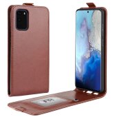 Flip Case Handyhülle für Samsung Galaxy S20 Vertikal Schutzhülle Tasche Cover Braun Bumper Smartphone Kartensteckplatz-Kreditkarte-Geldscheine EC-Karte Bank-Karte