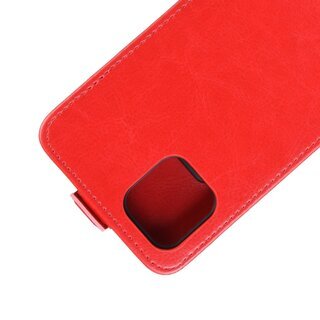 Flip Case Handyhlle fr iPhone 11 Vertikal Schutzhlle Tasche Cover Rot Bumper Smartphone Kartensteckplatz-Kreditkarte-Geldscheine EC-Karte Bank-Karte