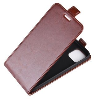 Flip Case Handyhlle fr iPhone 11 Pro Vertikal Schutzhlle Tasche Cover Braun Bumper Smartphone Kartensteckplatz-Kreditkarte-Geldscheine EC-Karte Bank-Karte