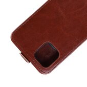 Flip Case Handyhülle für iPhone 11 Pro Vertikal Schutzhülle Tasche Cover Braun Bumper Smartphone Kartensteckplatz-Kreditkarte-Geldscheine EC-Karte Bank-Karte