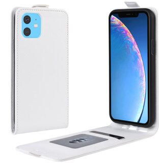 Flip Case Handyhülle für iPhone 11 Pro Vertikal Schutzhülle Tasche Cover Weiß Bumper Smartphone Kartensteckplatz-Kreditkarte-Geldscheine EC-Karte Bank-Karte