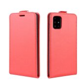 Flip Case Handyhülle  für Samsung Galaxy A51 Vertikal Schutzhülle Tasche Cover RotBumper Smartphone Kartensteckplatz-Kreditkarte-Geldscheine EC-Karte Bank-Karte