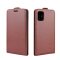Flip Case Handyhülle  für Samsung Galaxy A51 Vertikal Schutzhülle Tasche Cover Braun Bumper Smartphone Kartensteckplatz-Kreditkarte-Geldscheine EC-Karte Bank-Karte