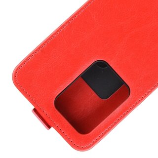 Flip Case Handyhlle fr Samsung Galaxy S20 Ultra Vertikal Schutzhlle Tasche Cover Rot Bumper Smartphone Kartensteckplatz-Kreditkarte-Geldscheine EC-Karte Bank-Karte
