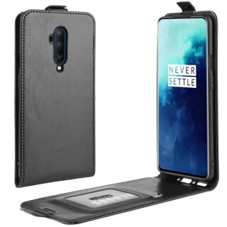 Flip Case Handyhülle für OnePlus 7 Pro Vertikal Schutzhülle Tasche Cover Schwarz Bumper Smartphone Kartensteckplatz-Kreditkarte-Geldscheine EC-Karte Bank-Karte