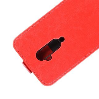Flip Case Handyhlle fr OnePlus 7 Pro Vertikal Schutzhlle Tasche Cover Rot Bumper Smartphone Kartensteckplatz-Kreditkarte-Geldscheine EC-Karte Bank-Karte