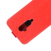 Flip Case Handyhülle für OnePlus 7 Pro Vertikal Schutzhülle Tasche Cover Rot Bumper Smartphone Kartensteckplatz-Kreditkarte-Geldscheine EC-Karte Bank-Karte