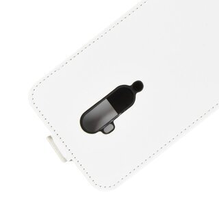 Flip Case Handyhlle fr OnePlus 7 Pro Vertikal Schutzhlle Tasche Cover Wei Bumper Smartphone Kartensteckplatz-Kreditkarte-Geldscheine EC-Karte Bank-Karte