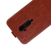 Flip Case Handyhülle für OnePlus 7 Pro Vertikal Schutzhülle Tasche Cover Braun Bumper Smartphone Kartensteckplatz-Kreditkarte-Geldscheine EC-Karte Bank-Karte