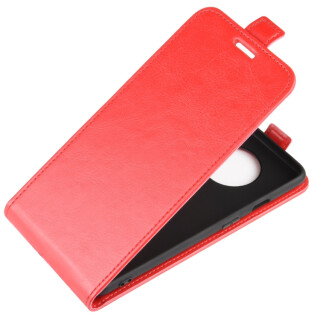 Flip Case Handyhlle fr OnePlus 7T Vertikal Schutzhlle Tasche Cover Rot Bumper Smartphone Kartensteckplatz-Kreditkarte-Geldscheine EC-Karte Bank-Karte