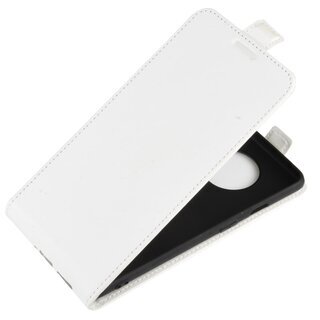 Flip Case Handyhlle fr OnePlus 7T Vertikal Schutzhlle Tasche Cover Wei Bumper Smartphone Kartensteckplatz-Kreditkarte-Geldscheine EC-Karte Bank-Karte