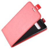 Flip Case Handyhülle für Samsung Galaxy S10 Vertikal Schutzhülle Tasche Cover Rot Bumper Smartphone Kartensteckplatz-Kreditkarte-Geldscheine EC-Karte Bank-Karte
