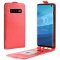 Flip Case Handyhülle für Samsung Galaxy S10 Vertikal Schutzhülle Tasche Cover Rot Bumper Smartphone Kartensteckplatz-Kreditkarte-Geldscheine EC-Karte Bank-Karte