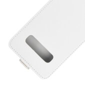 Flip Case Handyhülle für Samsung Galaxy S10 Plus Vertikal Schutzhülle Tasche Cover Weiß Bumper Smartphone Kartensteckplatz-Kreditkarte-Geldscheine EC-Karte Bank-Karte