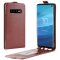Flip Case Handyhülle für Samsung Galaxy S10 Plus Vertikal Schutzhülle Tasche Cover Braun Bumper Smartphone Kartensteckplatz-Kreditkarte-Geldscheine EC-Karte Bank-Karte