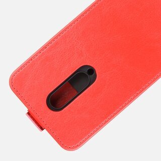 Flip Case Handyhlle fr OnePlus 8 Vertikal Schutzhlle Tasche Cover Rot Bumper Smartphone Kartensteckplatz-Kreditkarte-Geldscheine EC-Karte Bank-Karte