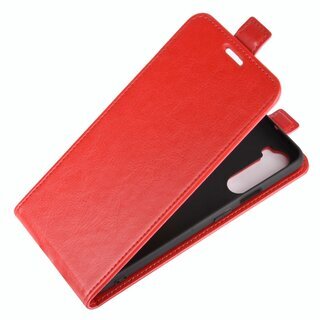Flip Case Handyhlle fr OnePlus Nord Vertikal Schutzhlle Tasche Cover Rot Bumper Smartphone Kartensteckplatz-Kreditkarte-Geldscheine EC-Karte Bank-Karte