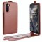 Flip Case Handyhülle für OnePlus Nord Vertikal Schutzhülle Tasche Cover Braun Bumper Smartphone Kartensteckplatz-Kreditkarte-Geldscheine EC-Karte Bank-Karte