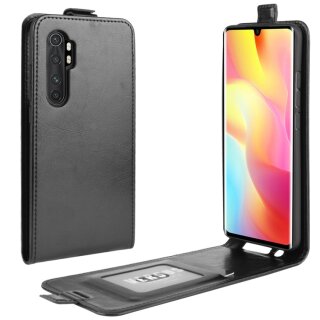 Flip Case Handyhülle für Xiaomi Mi Note 10 Lite Vertikal Schutzhülle Tasche Cover Schwarz Bumper Smartphone Kartensteckplatz-Kreditkarte-Geldscheine EC-Karte Bank-Karte