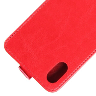 Flip Case Handyhlle fr iPhone X/ XS Vertikal Schutzhlle Tasche Cover Rot Bumper Smartphone Kartensteckplatz-Kreditkarte-Geldscheine EC-Karte Bank-Karte