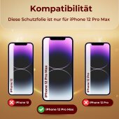 2x 9H Panzerglas für iPhone 12 Pro Max HD KLAR echtes Tempered Glass Panzerfolie Displayschutz Schutzglas Hartglas Schutzfolie Screen-Protector