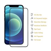 2x 9H Panzerglas für iPhone 12 Mini FULL COVER Schutzglas Hartglas Displayschutz Schutzfolie Panzerfolie HD KLAR Schwarzer Rand